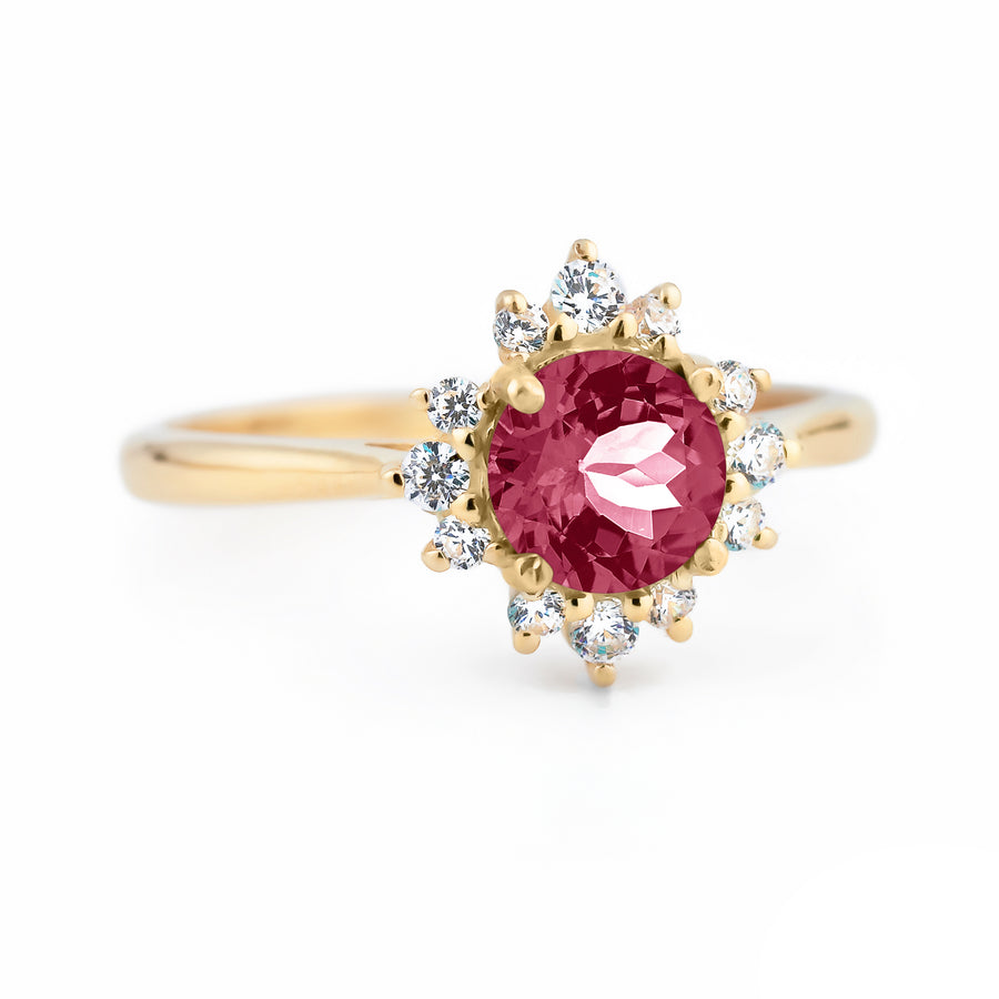 Daisy Pink Tourmaline Ring