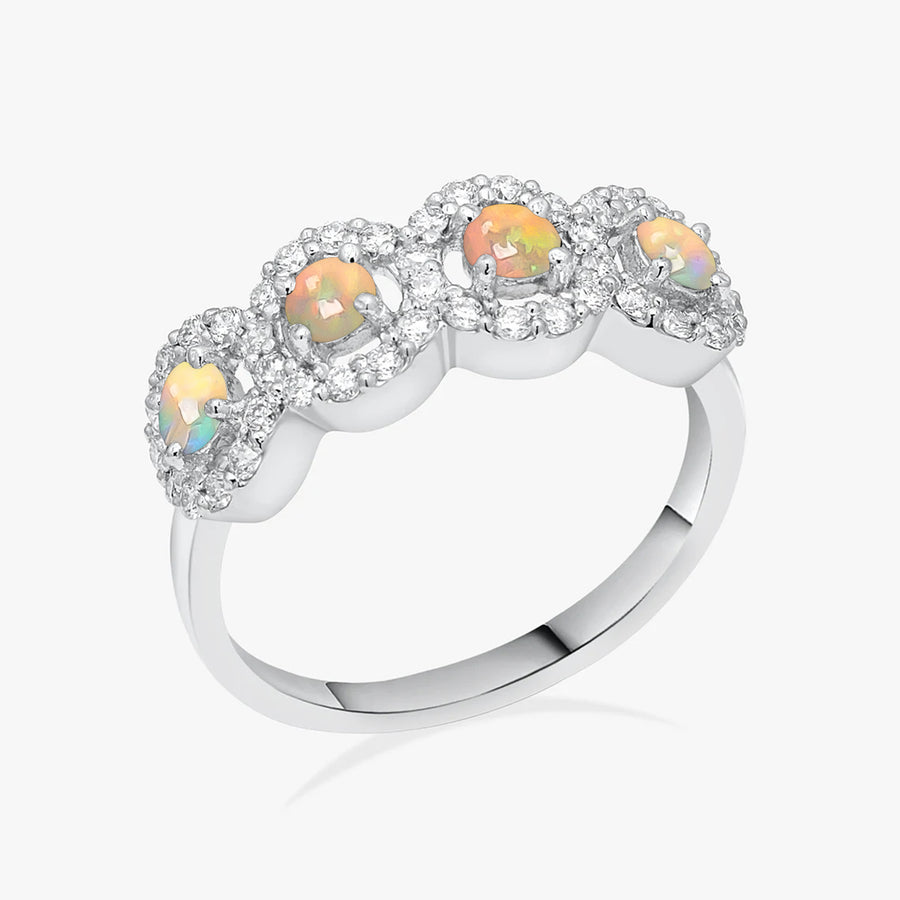 Genuine Opal Anniversary Ring