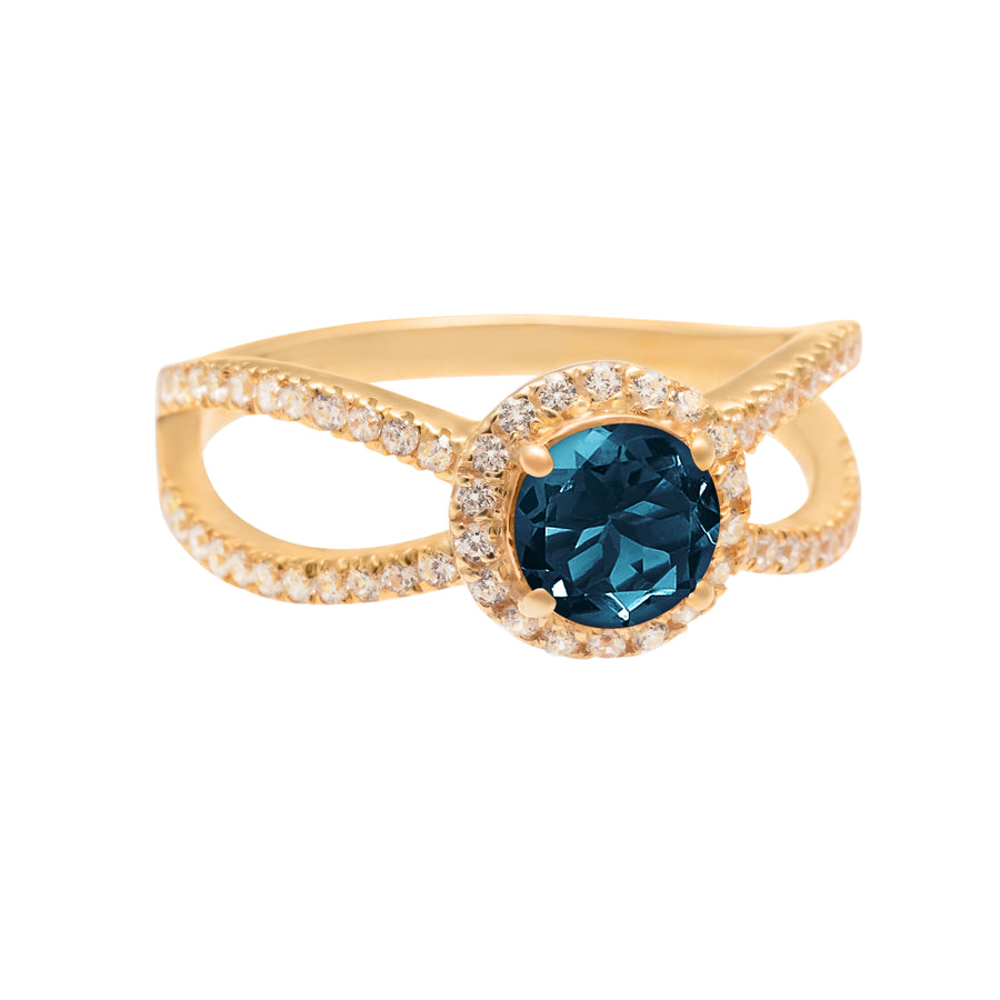 Adorn London Blue Topaz Ring