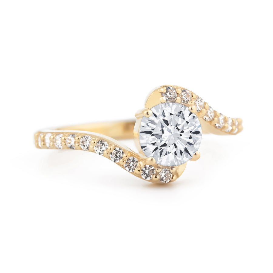 Aura Moissanite and Diamond Ring