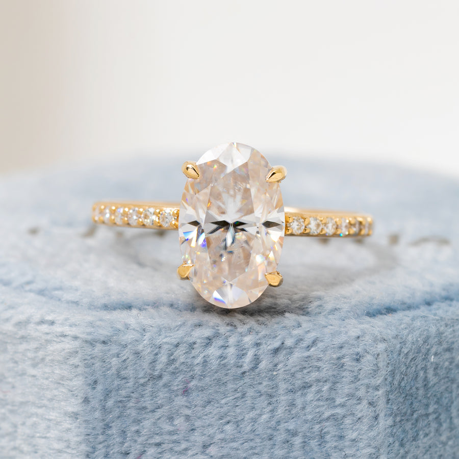 flawless moissanite solid gold ring