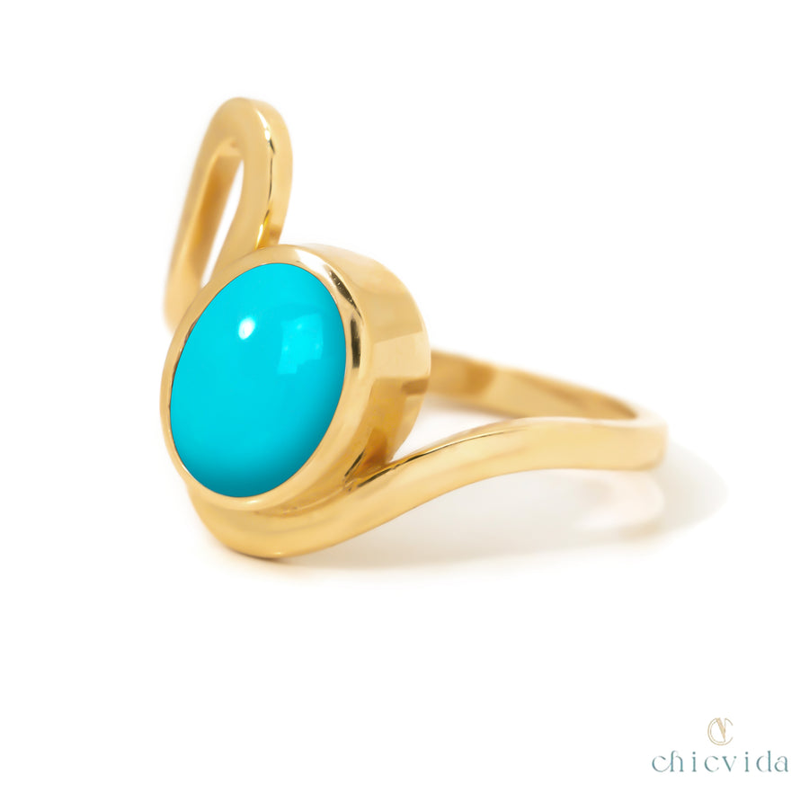 Hoop Turquoise Oval Ring
