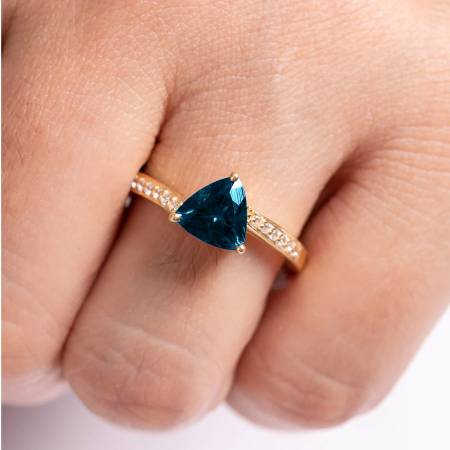 Blue Topaz Engagement Ring