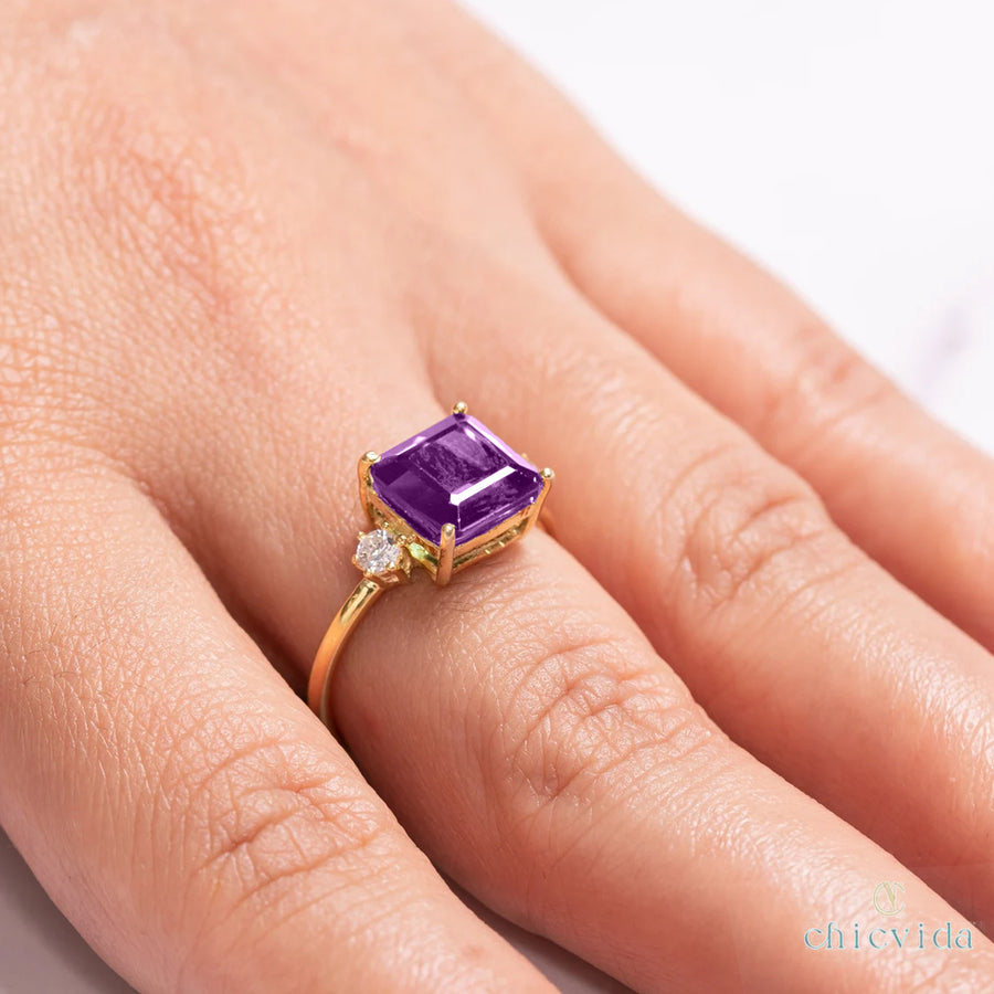 Statement Amethyst Ring