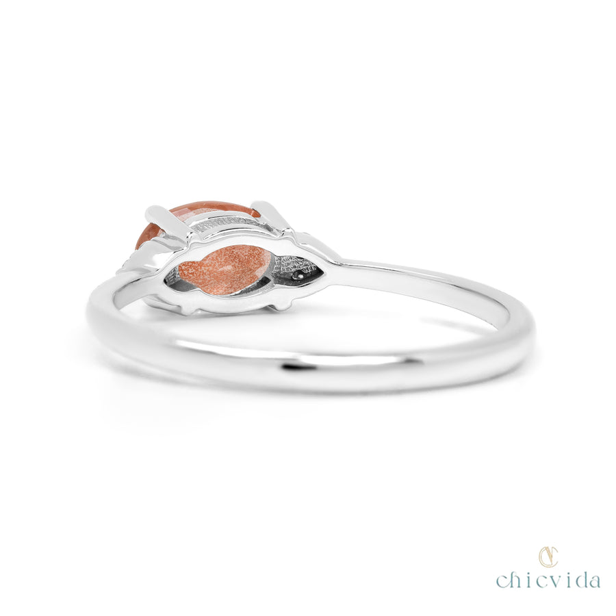 Oregon Sunstone Diamond Ring