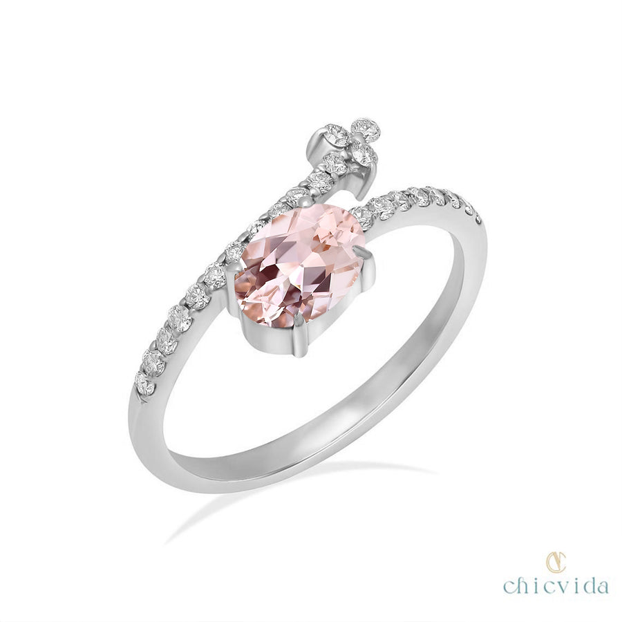 Morganite Diamond Ring