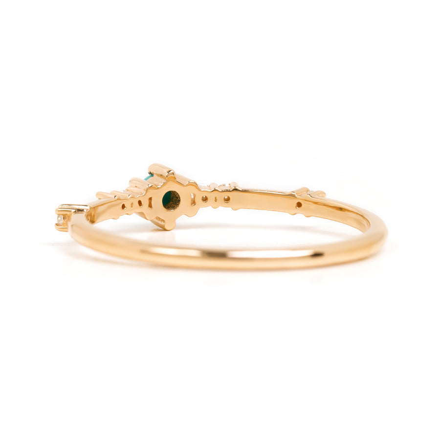 Minimalist Turquoise Band Gold Ring