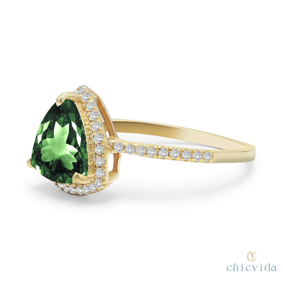 Green Tourmaline Wedding Band