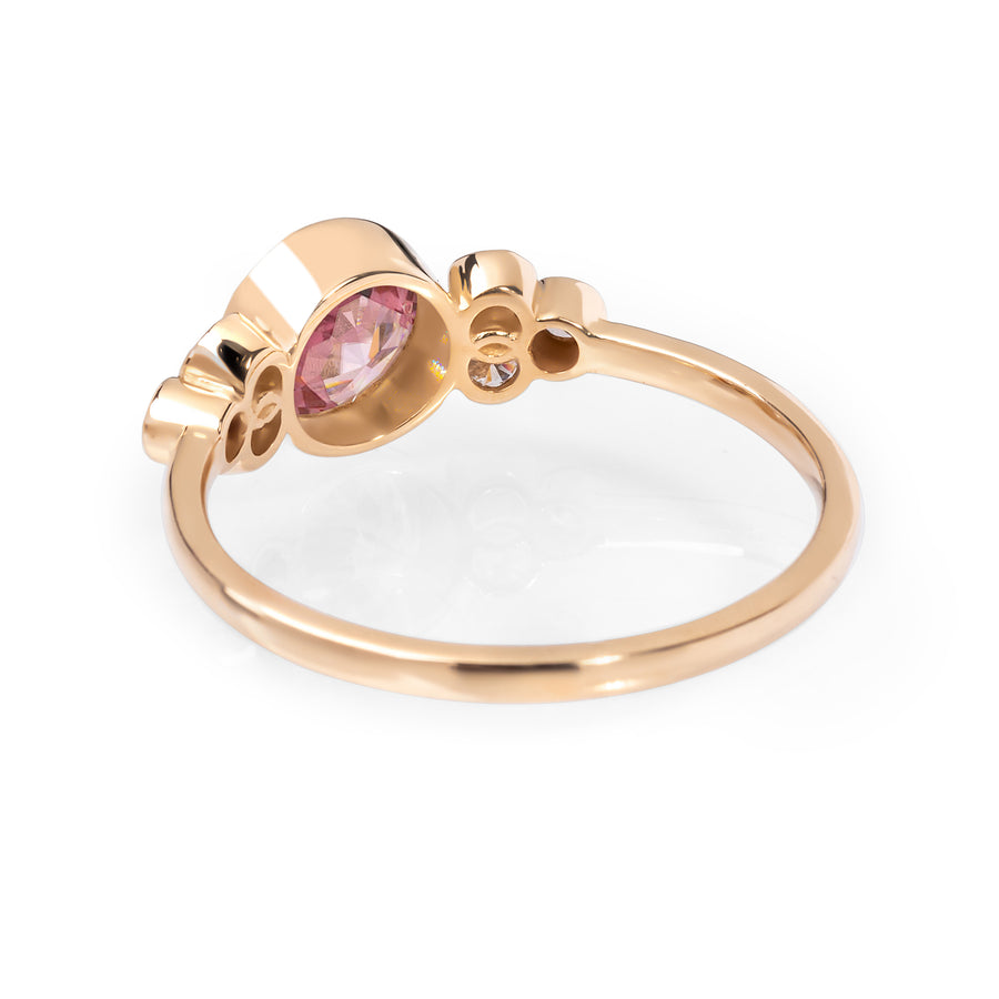 Gleamy Pink Tourmaline Ring