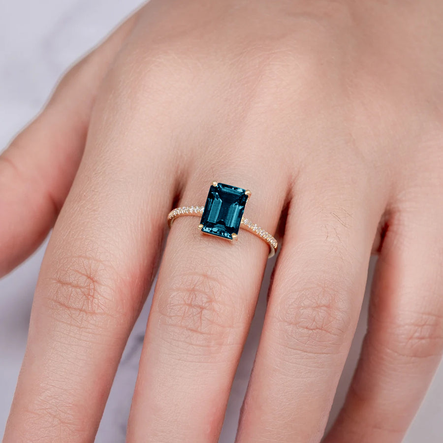 London Blue Topaz Solitaire Ring