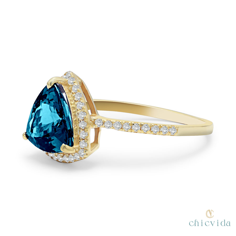 Blue Topaz Bridal Ring