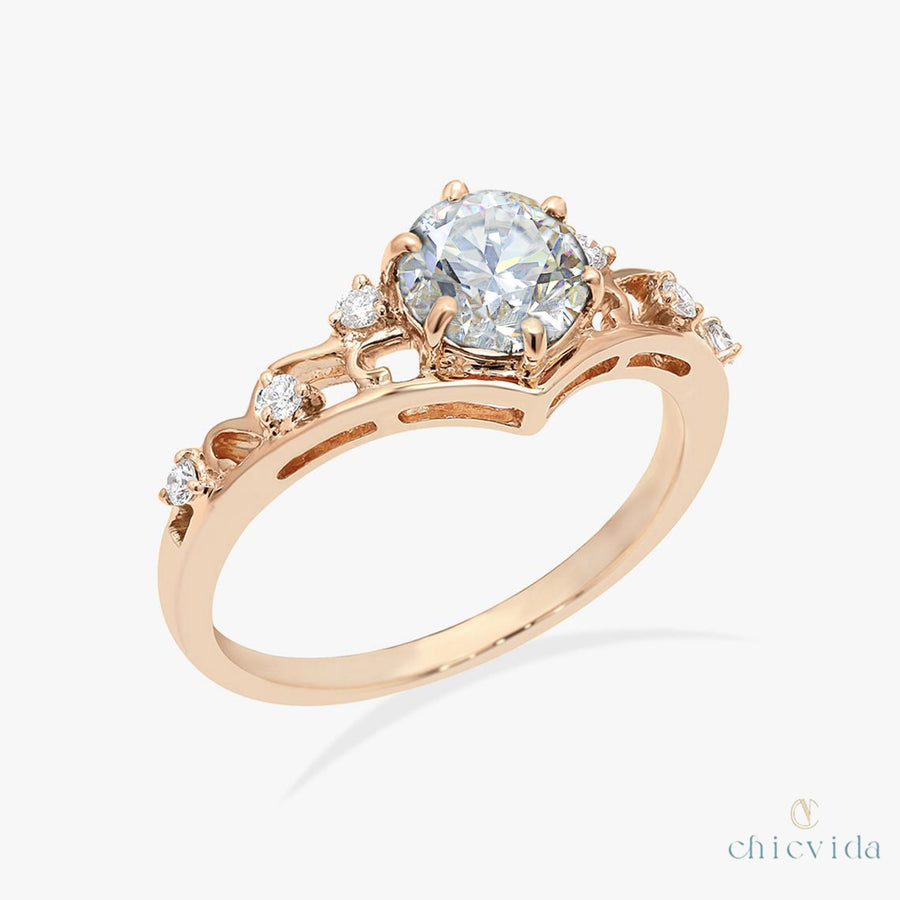 Diadem Moissanite Ring