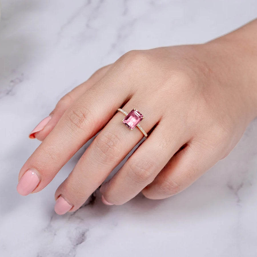 Pink Tourmaline Wedding Ring