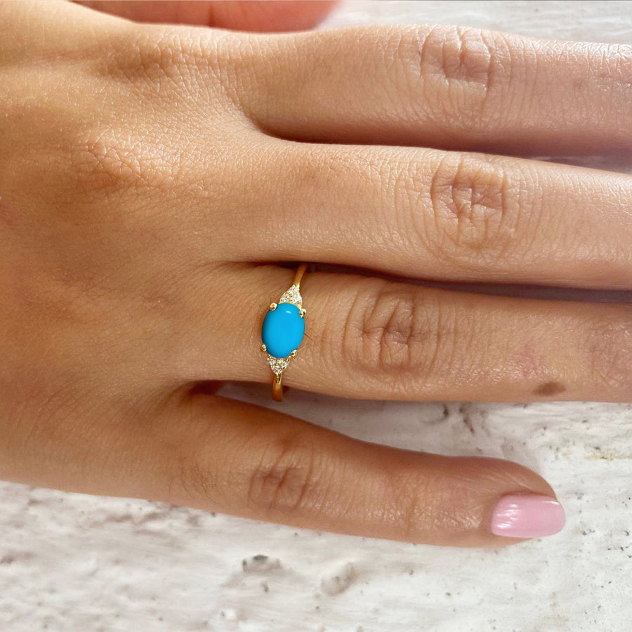 Kingman Turquoise Diamond Ring