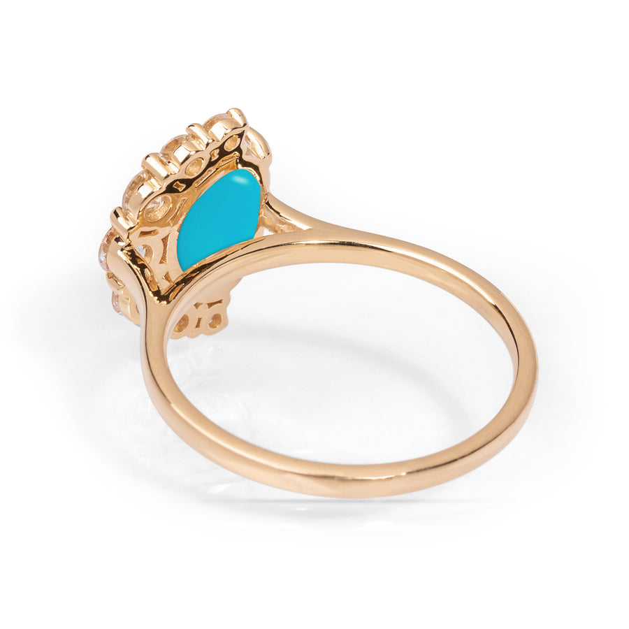 Half Halo Turquoise Ring