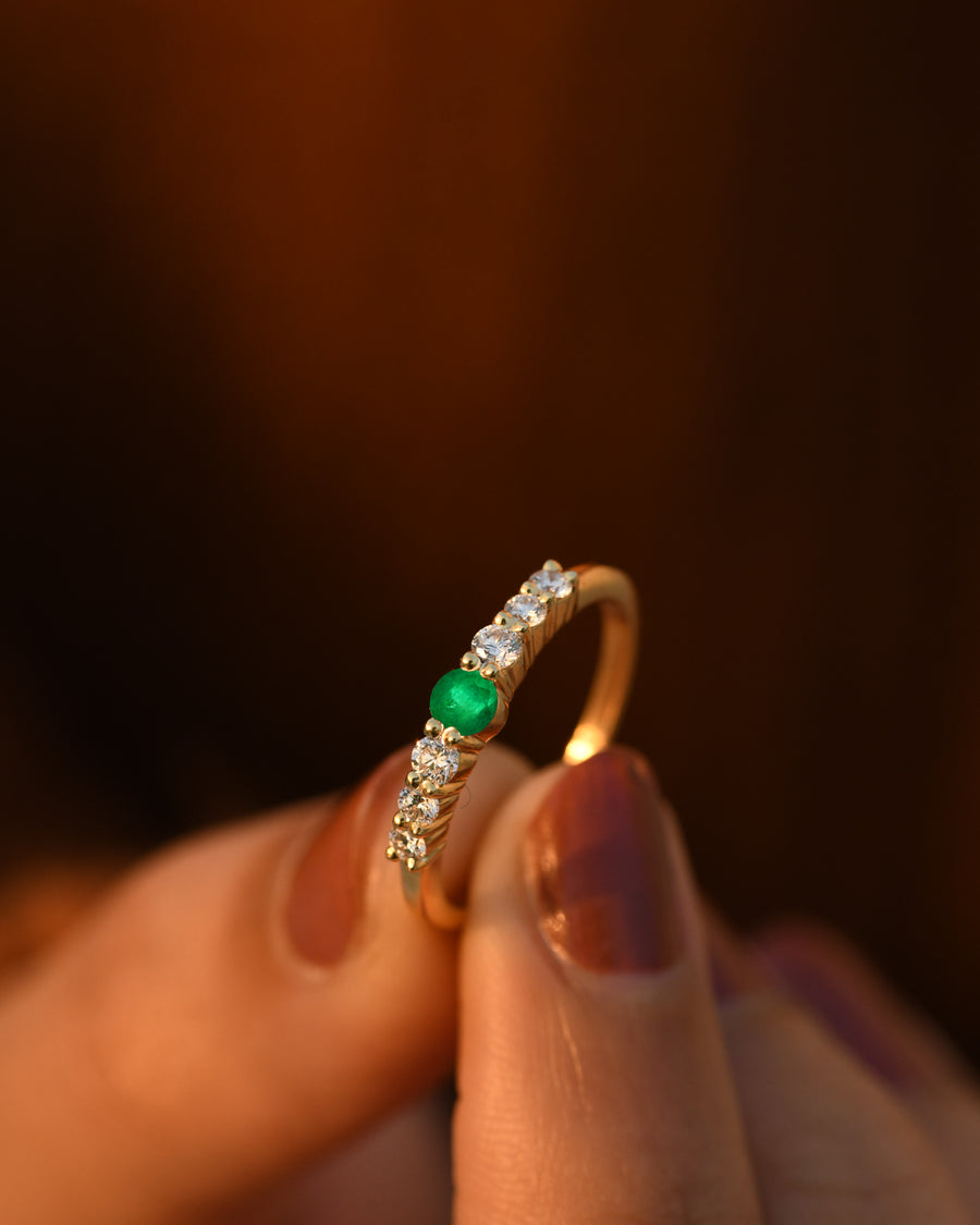 Green Emerald Stackable Ring
