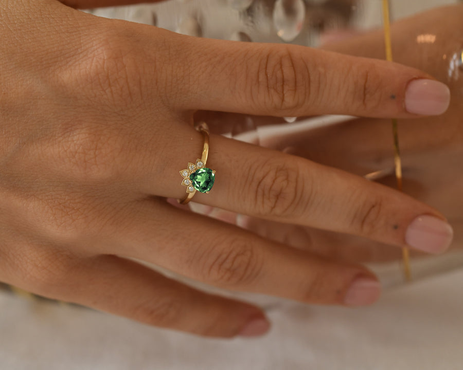 Blush Green Tourmaline Ring