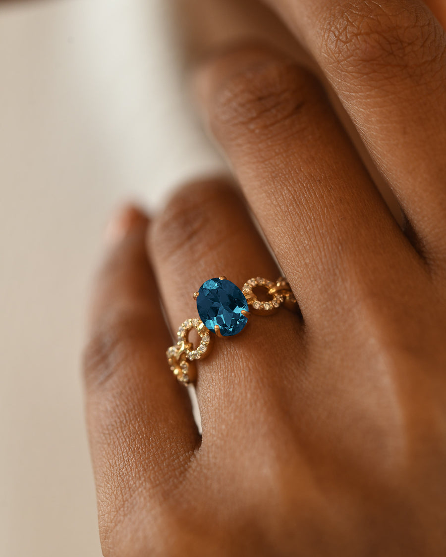 Elsa London Blue Topaz Ring