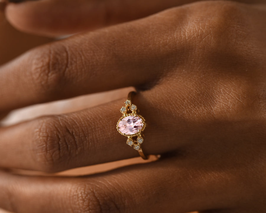 Morganite Diamond Engagement Ring