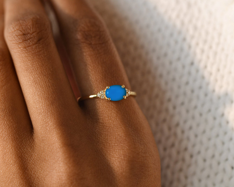 Turquoise Gold Women Ring