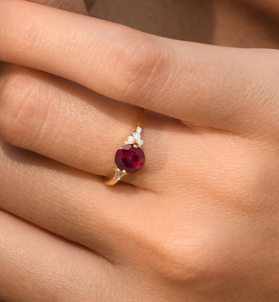 Red Ruby Solitaire Ring
