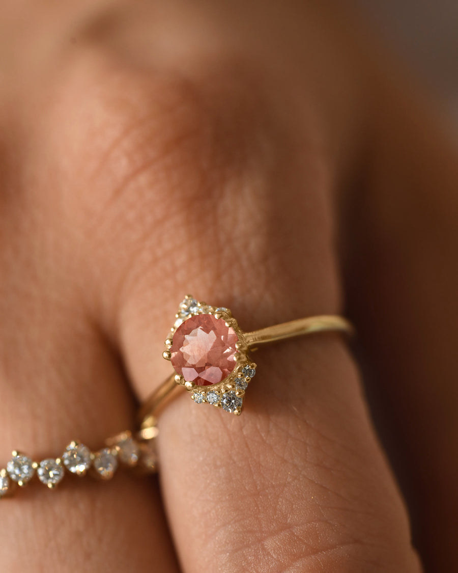 Sunstone Diamond Ring