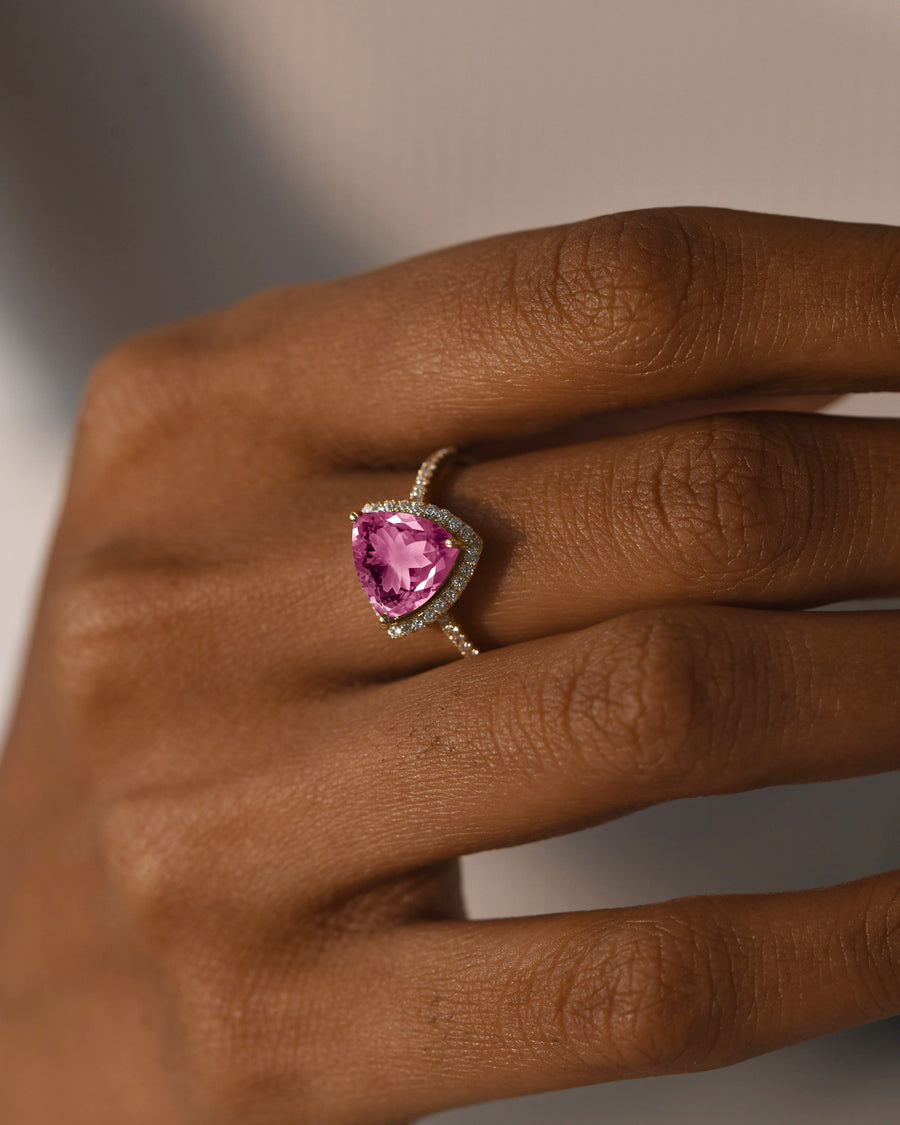 Pink Tourmaline Wedding Ring