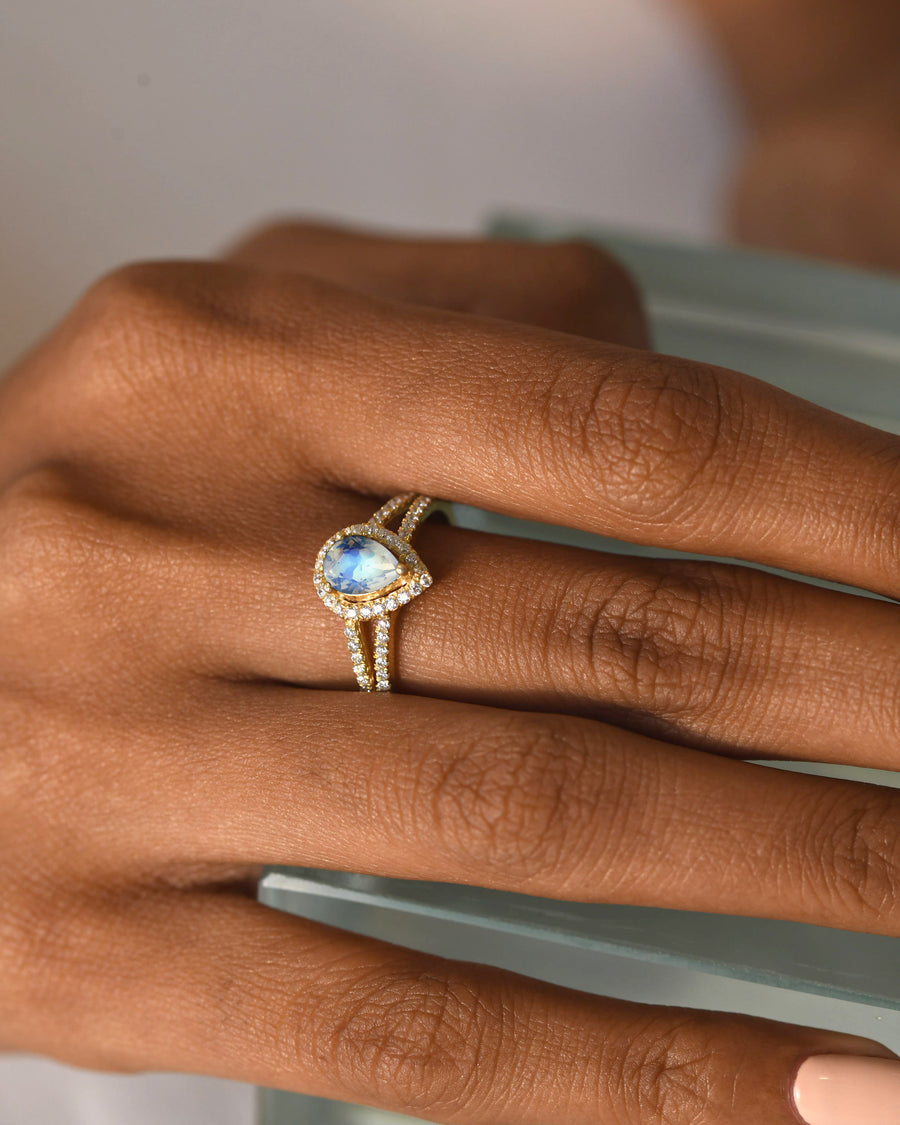 Moonstone Wedding Bridal Ring