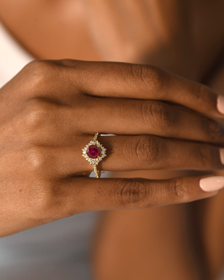 Genuine Ruby Minimalist Ring