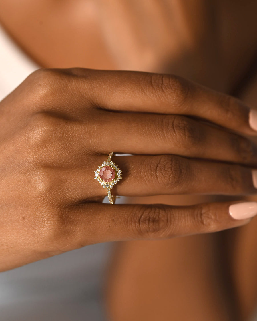 Natural Sunstone Anniversary Ring