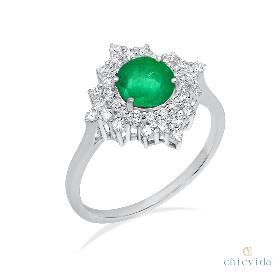 Green Emerald Gold Ring