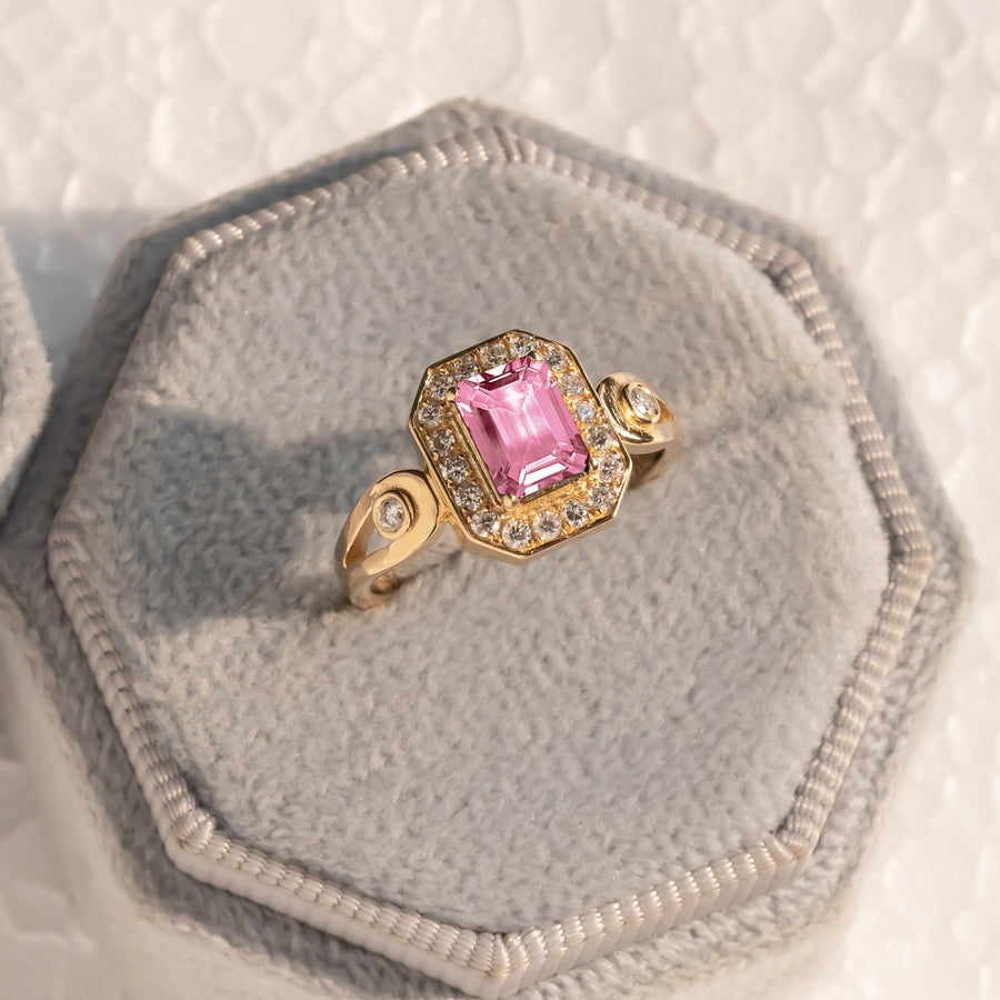 Ray Pink Tourmaline Ring