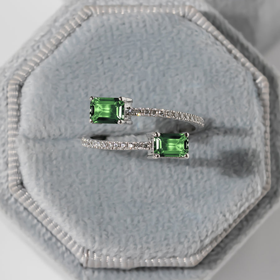 Green Tourmaline Diamond Ring