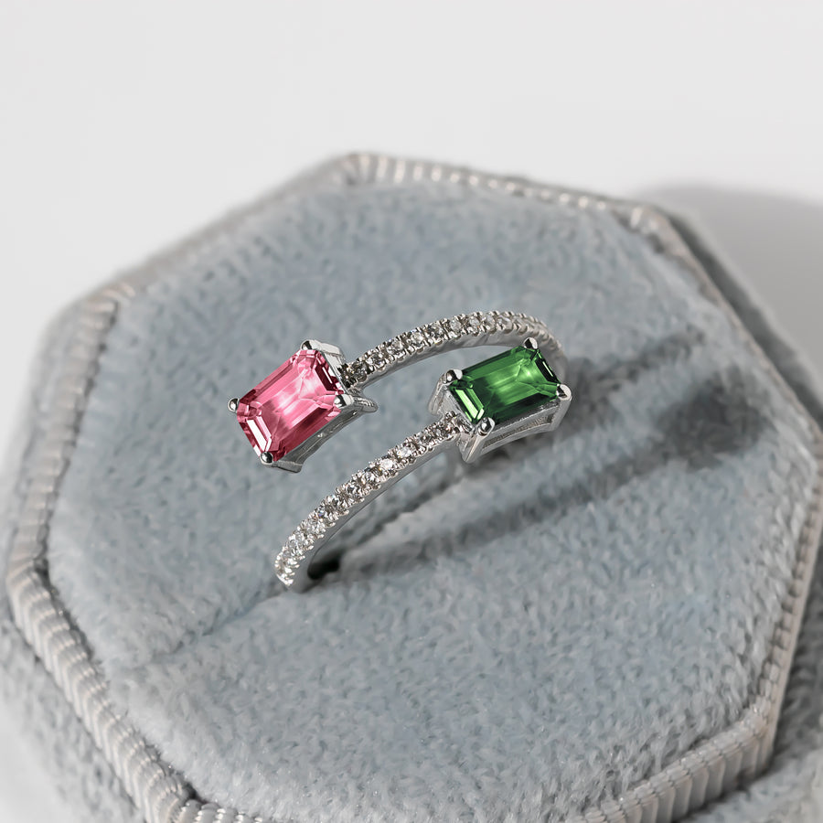 Liaison Green & Pink Tourmaline Ring