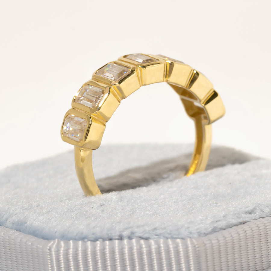 Infinity Emerald Cut Moissanite Ring