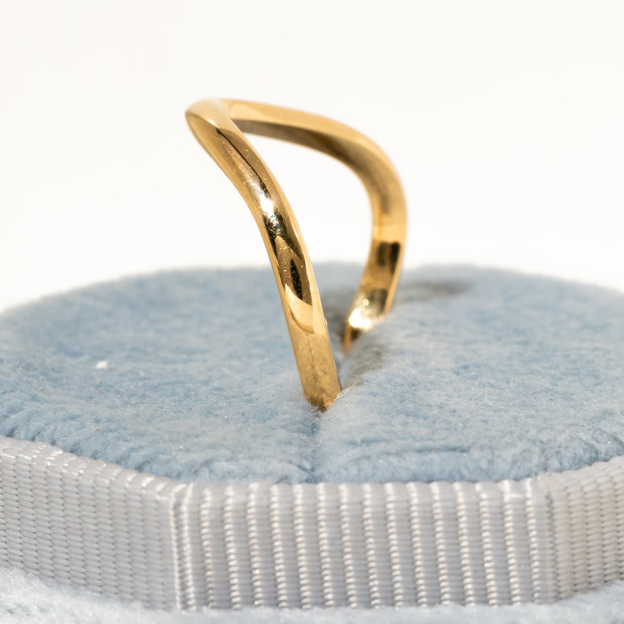Ripple Wave Ring in 14k Solid Gold