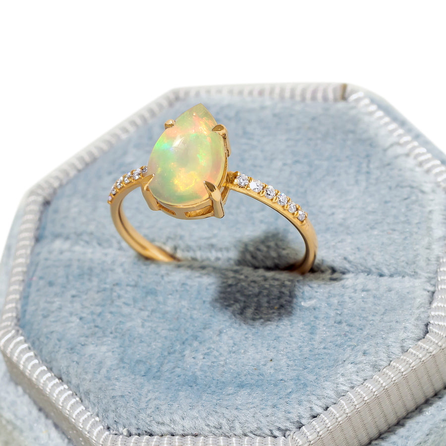 Cameo Pear Opal Ring