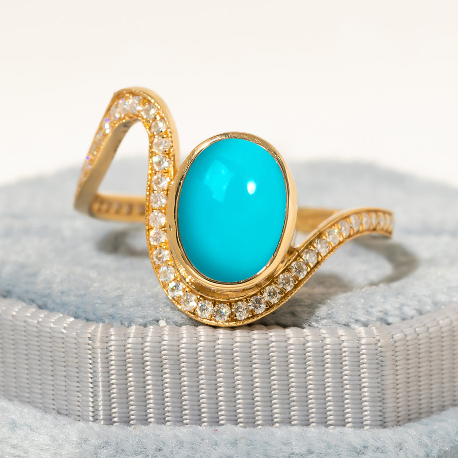Wind Turquoise Oval Ring