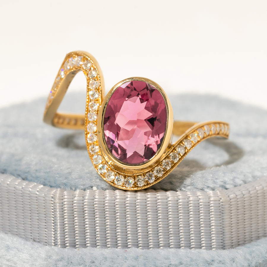 Wind Pink Tourmaline Ring