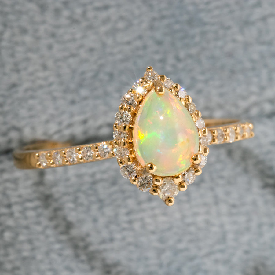 Natural Opal Birthstone Ring