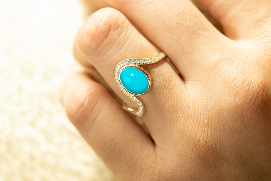 Wind Turquoise Oval Ring