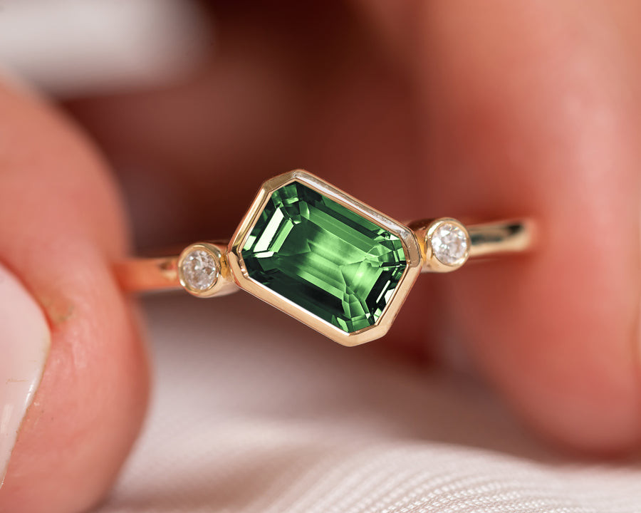 Gauzy Green Tourmaline Ring