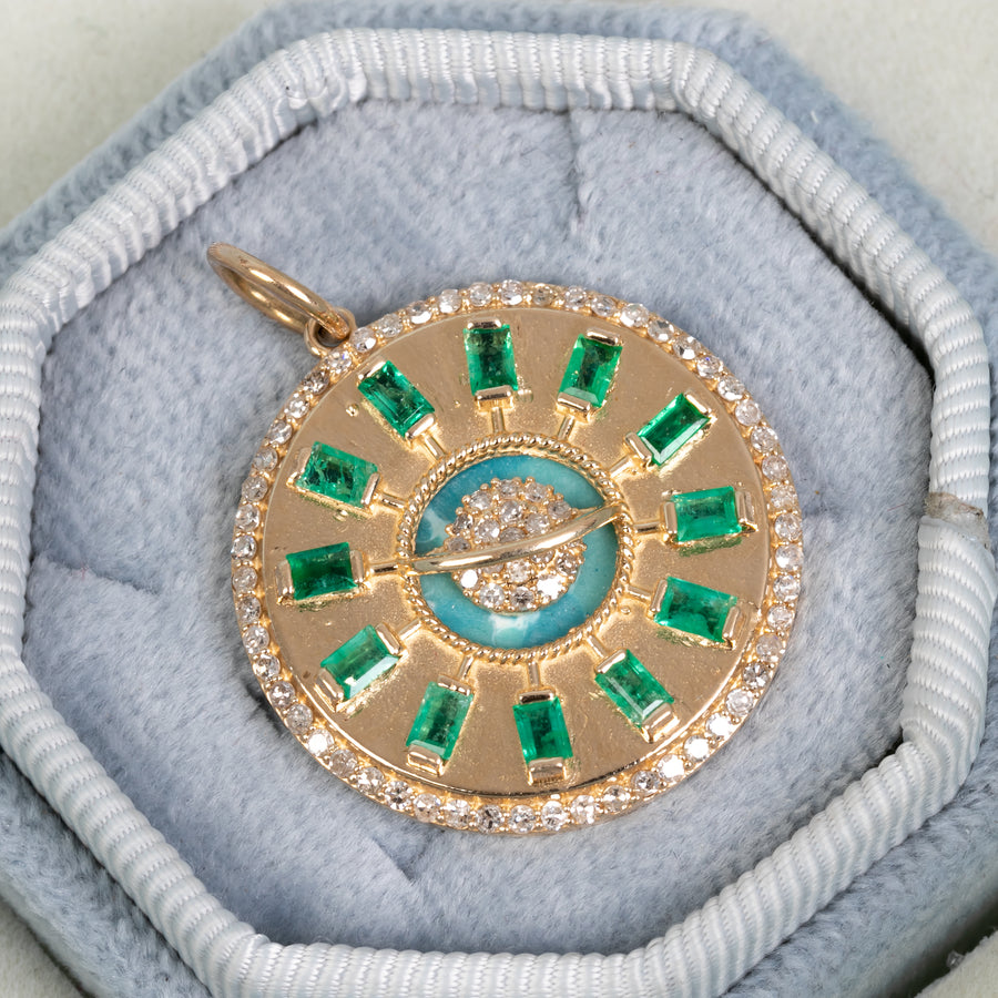 Terra Baguette Emerald Pendant
