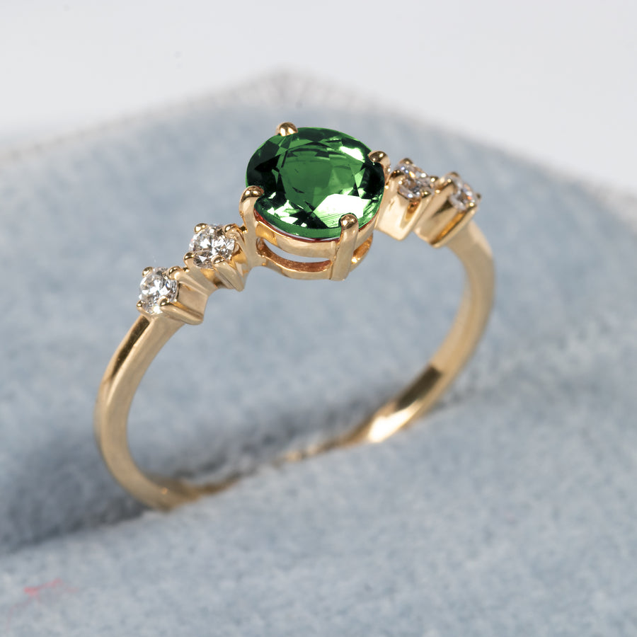 Datenight Green Tourmaline Gold Ring