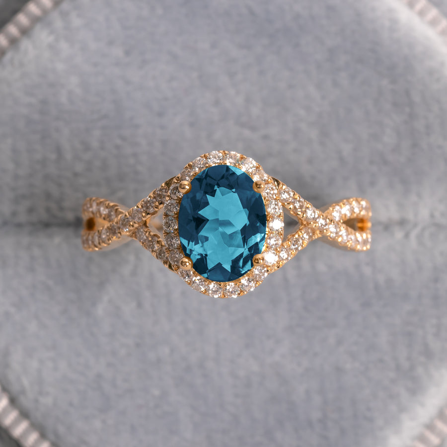 Blue Topaz Statement Ring