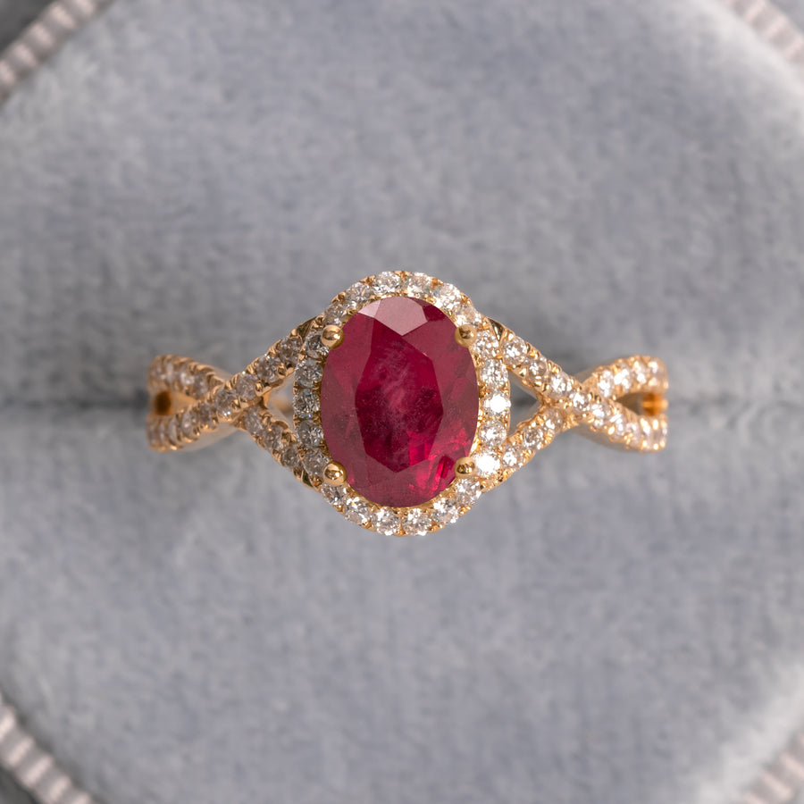 Ruby Diamond Birthstone Ring