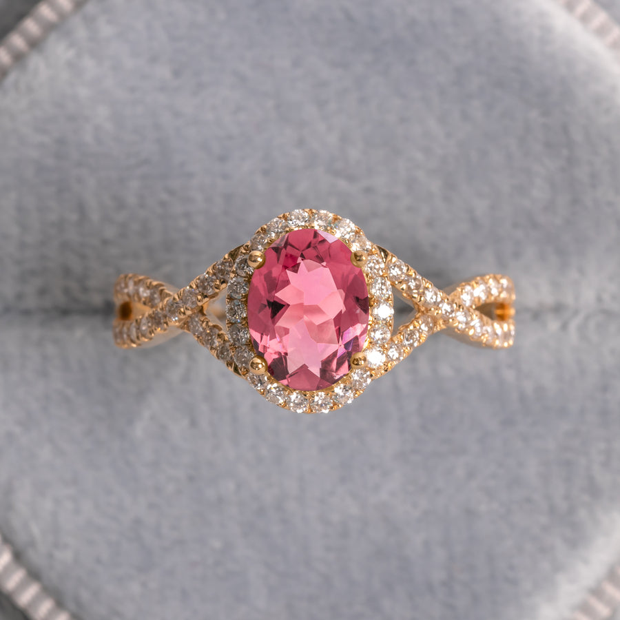 Knot Pink Tourmaline Ring