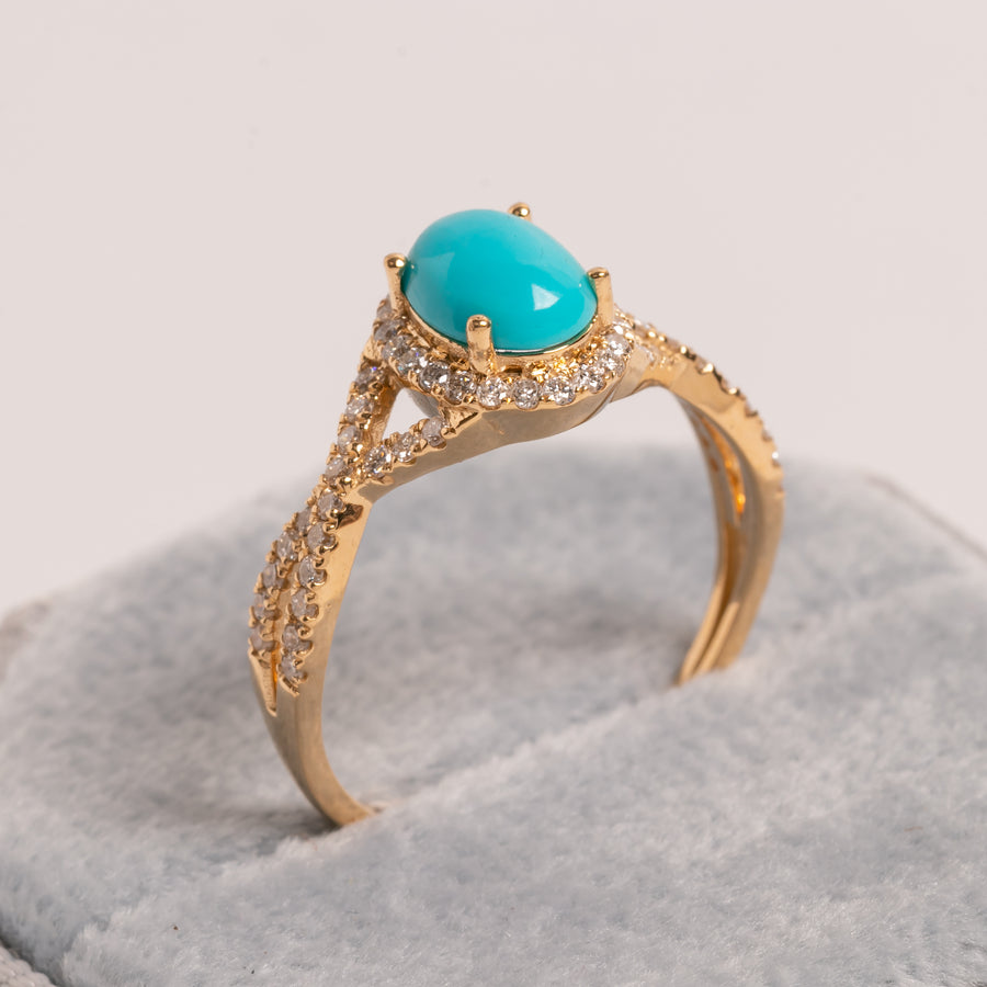 Turquoise Diamond Gold Ring