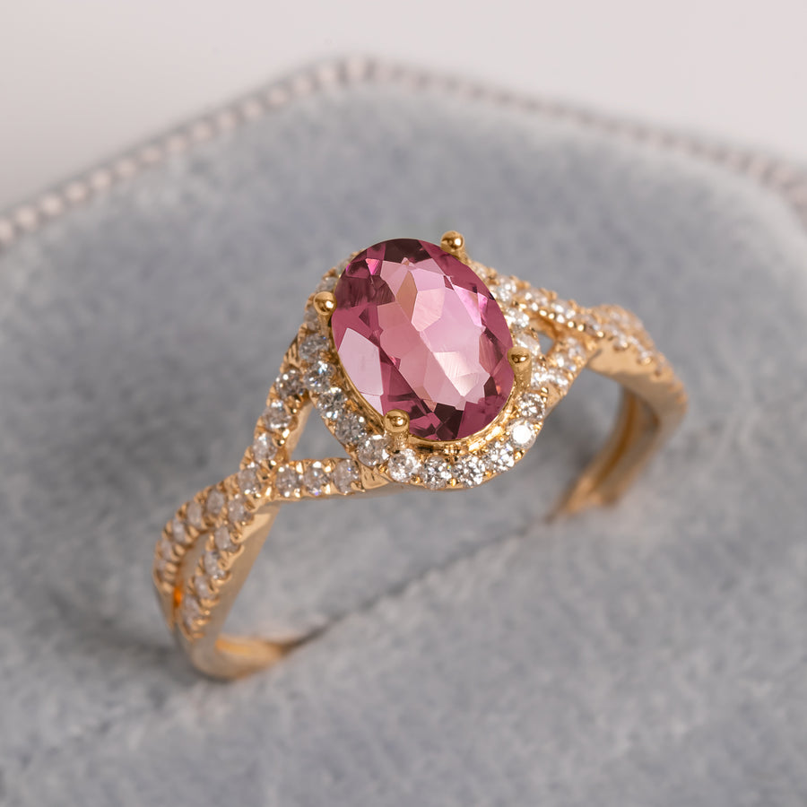 Knot Pink Tourmaline Ring