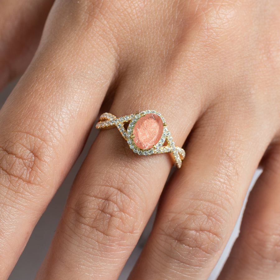 Oval Sunstone Ring Women